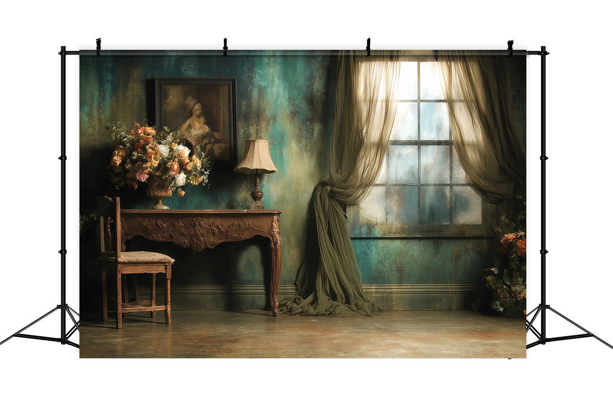 Victorian Photo Backdrop Floral Room Vintage Backdrops UK MRR7-220
