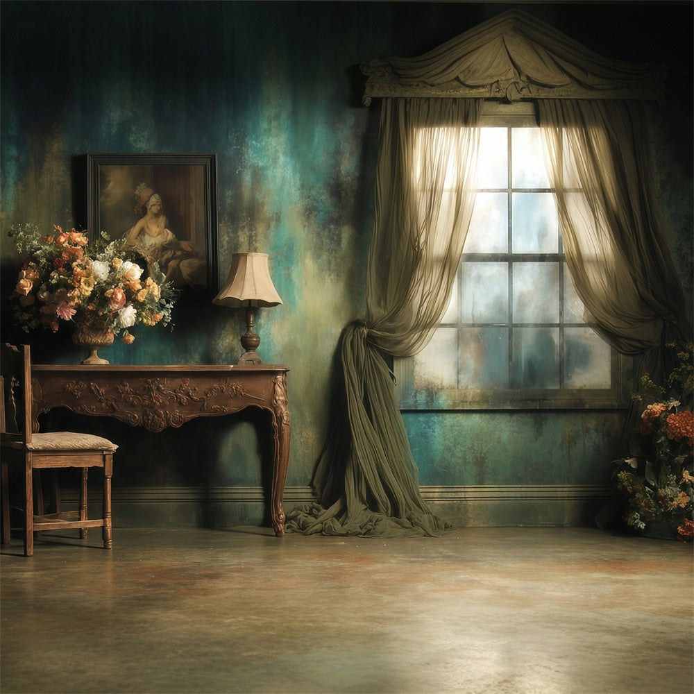 Victorian Photo Backdrop Floral Room Vintage Backdrops UK MRR7-220