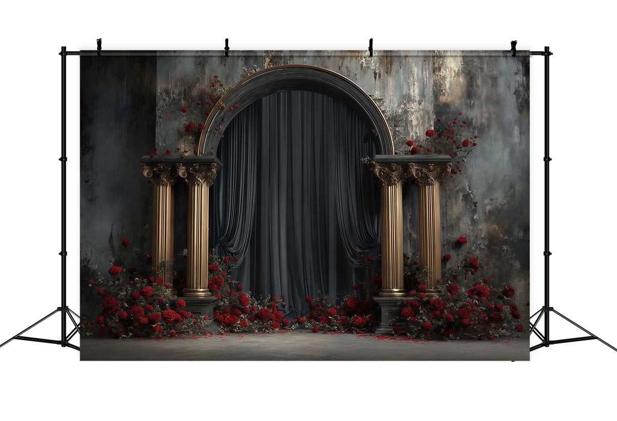 Vintage Photography Backdrop Dark Romance Archway Backdrop UK MRR7-221