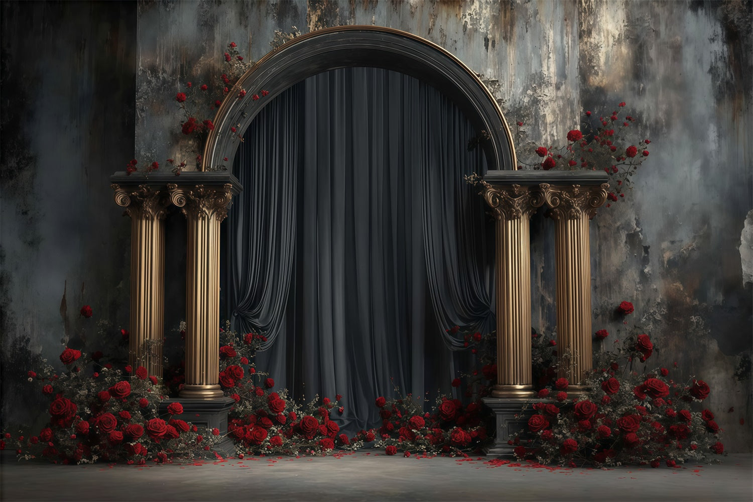 Vintage Photography Backdrop Dark Romance Archway Backdrop UK MRR7-221