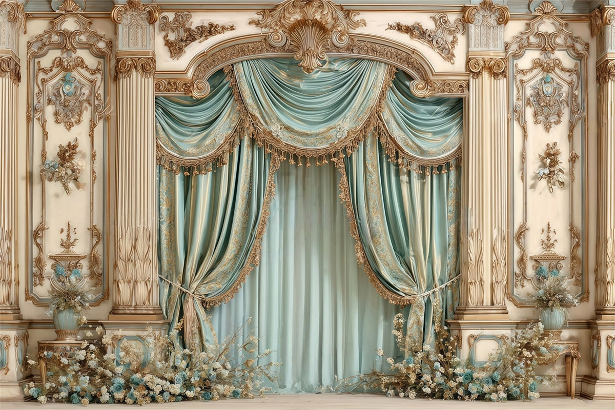 Rococo Backdrop Elegance Drape Vintage Photo Backdrop UK MRR7-224