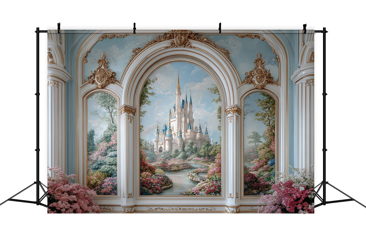 Vintage Backdrops Magical Palace View Wall Backdrop UK MRR7-228