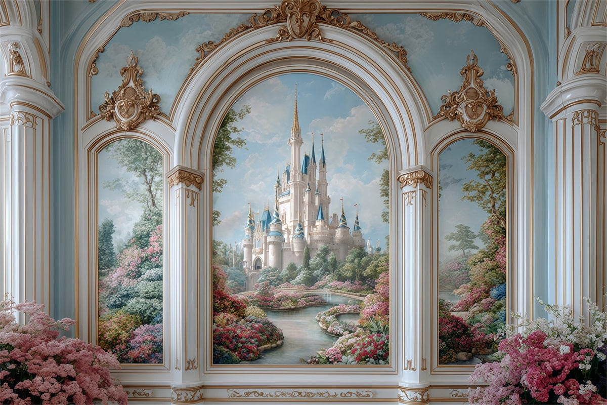 Vintage Backdrops Magical Palace View Wall Backdrop UK MRR7-228