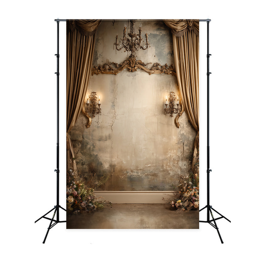 Vintage Wall Backdrop Aged Wall Chandelier Backdrop UK MRR7-238