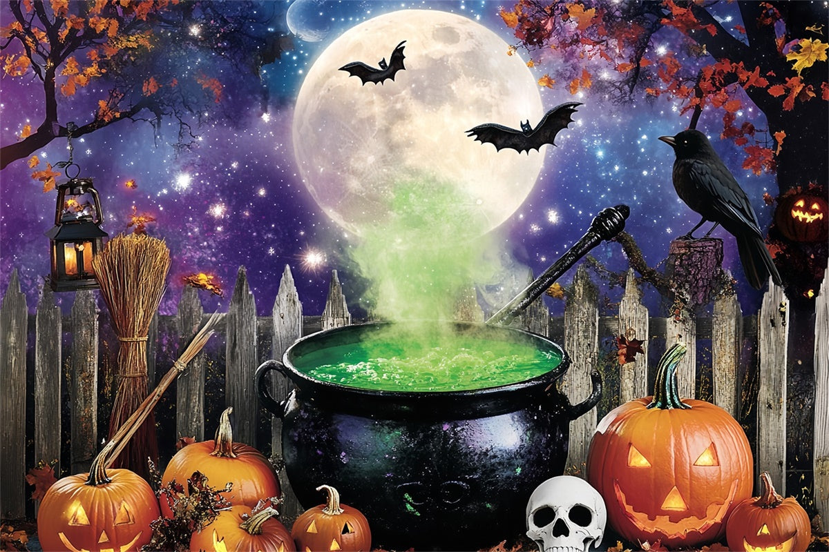 Halloween Moon Backdrop Enchanted Potion Yard Backdrop UK MRR7-24