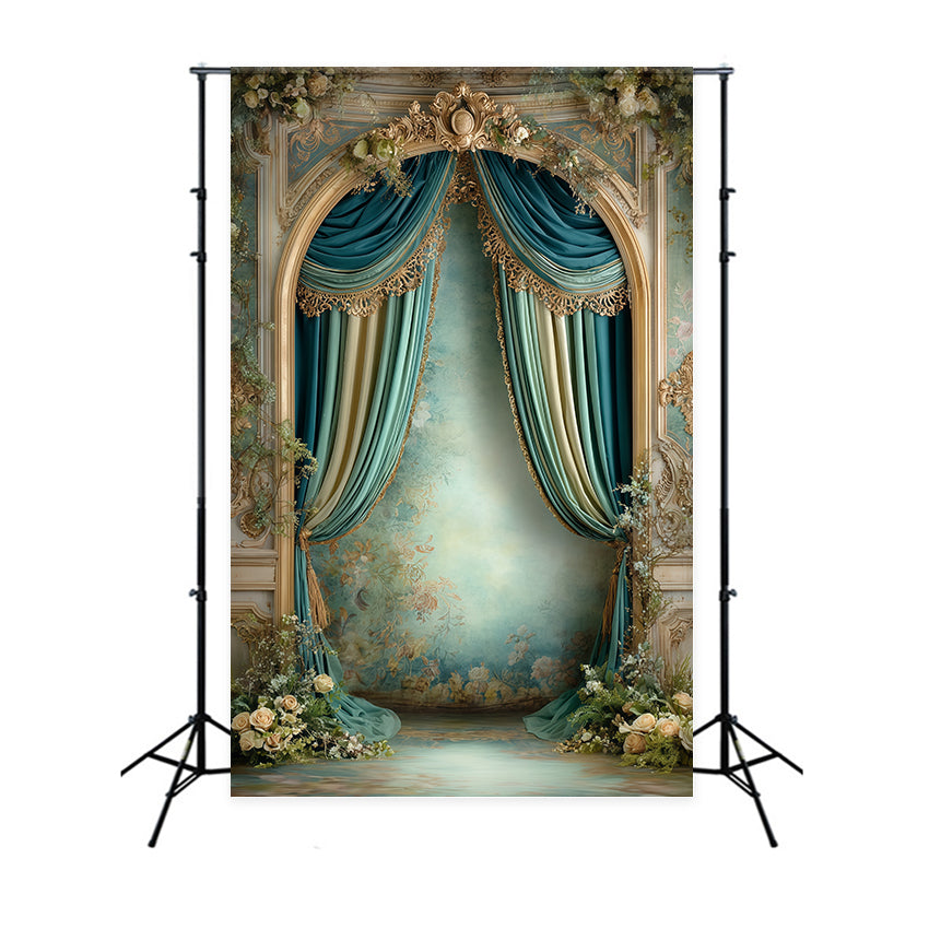 Victorian Backdrop Bloom Curtain Vintage Photo Backdrop UK MRR7-240