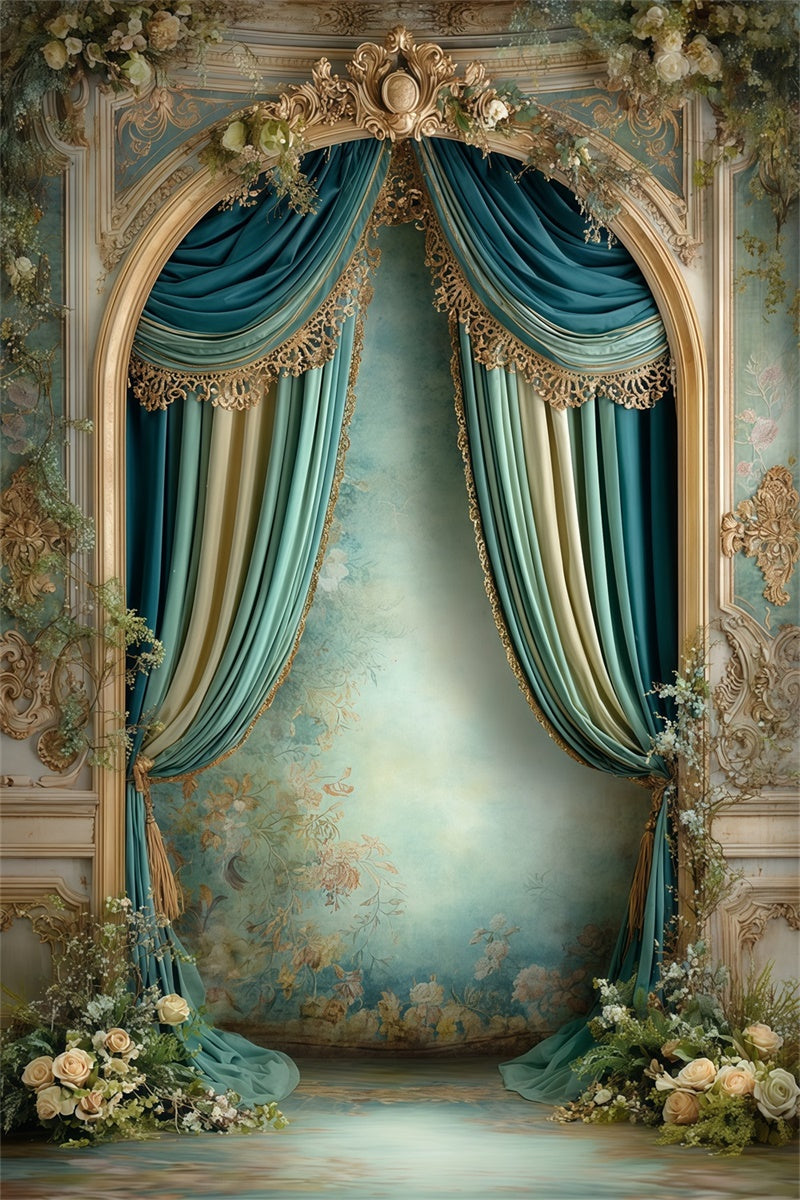 Victorian Backdrop Bloom Curtain Vintage Photo Backdrop UK MRR7-240