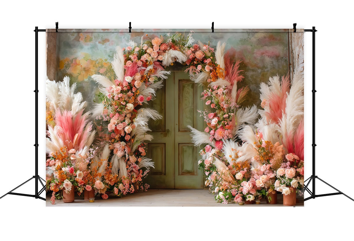 Bohemian Style Backdrop Vintage Rose Portal Backdrop UK MRR7-245