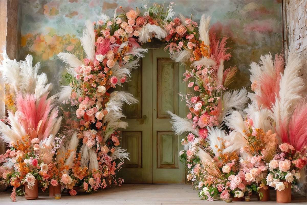 Bohemian Style Backdrop Vintage Rose Portal Backdrop UK MRR7-245