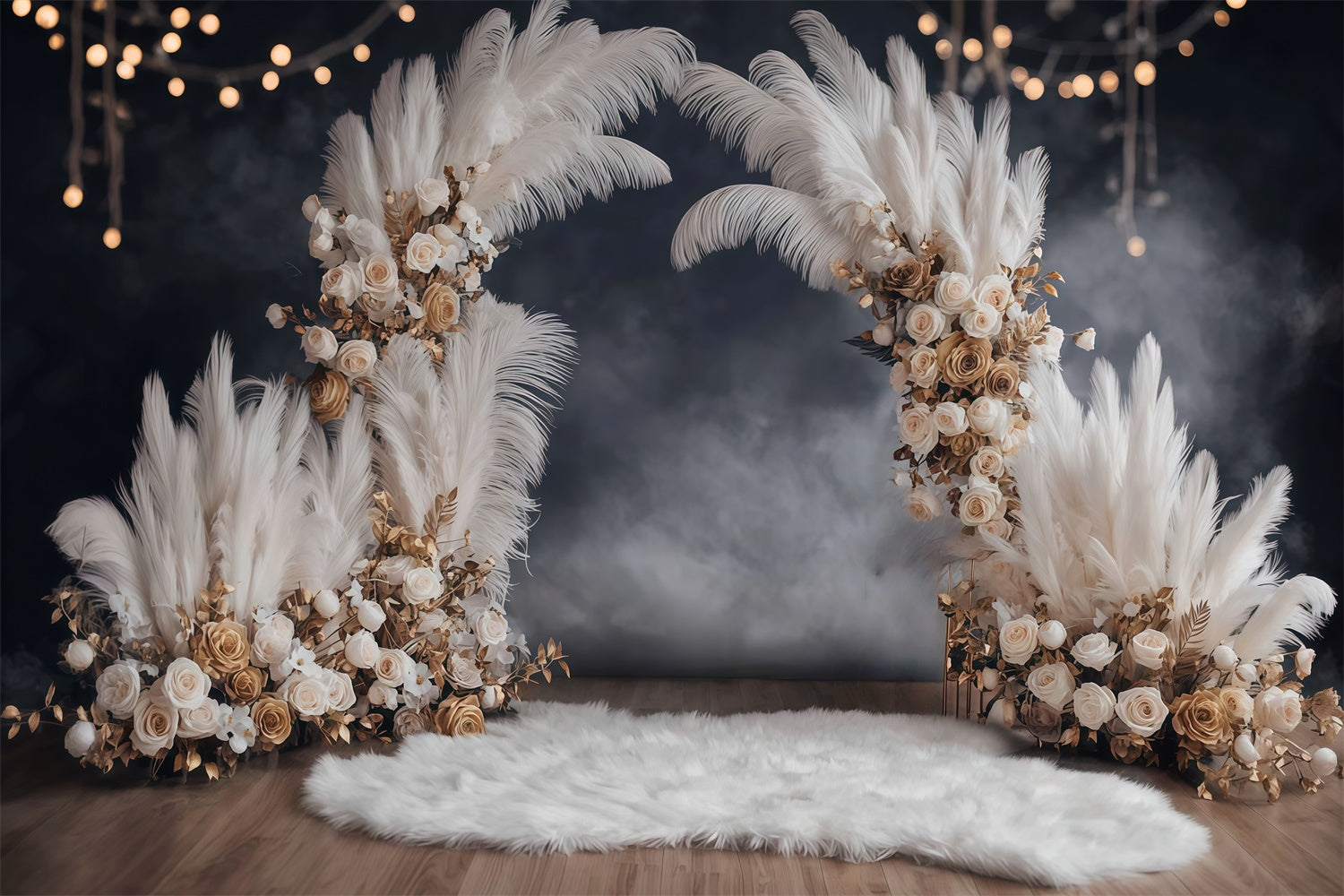 Boho Photo Backdrop Rustic Glam Lighted Backdrop UK MRR7-247
