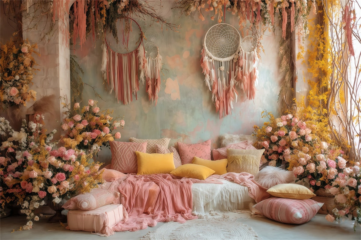 Boho Photography Backdrop Dreamy Boho Room Backdrop UK MRR7-253