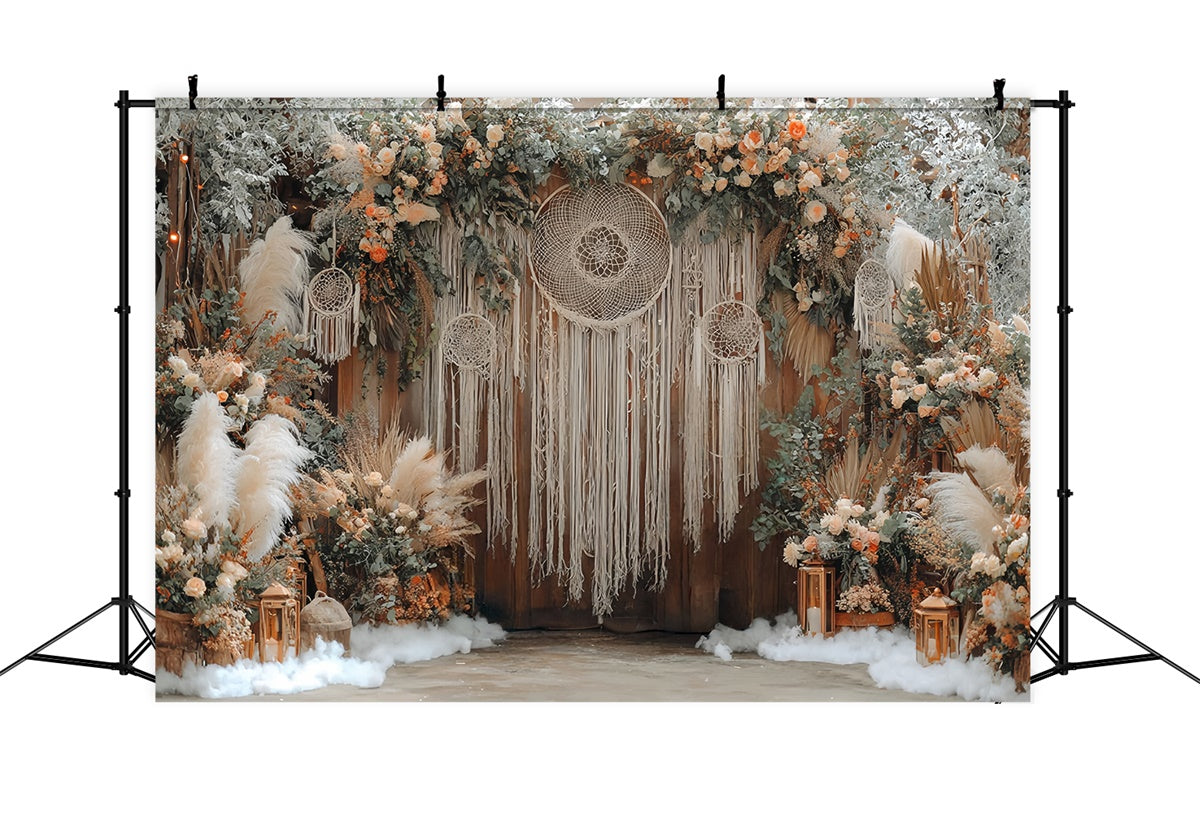 Boho Backdrops Floral Boho Dreamcatcher Backdrop UK MRR7-258