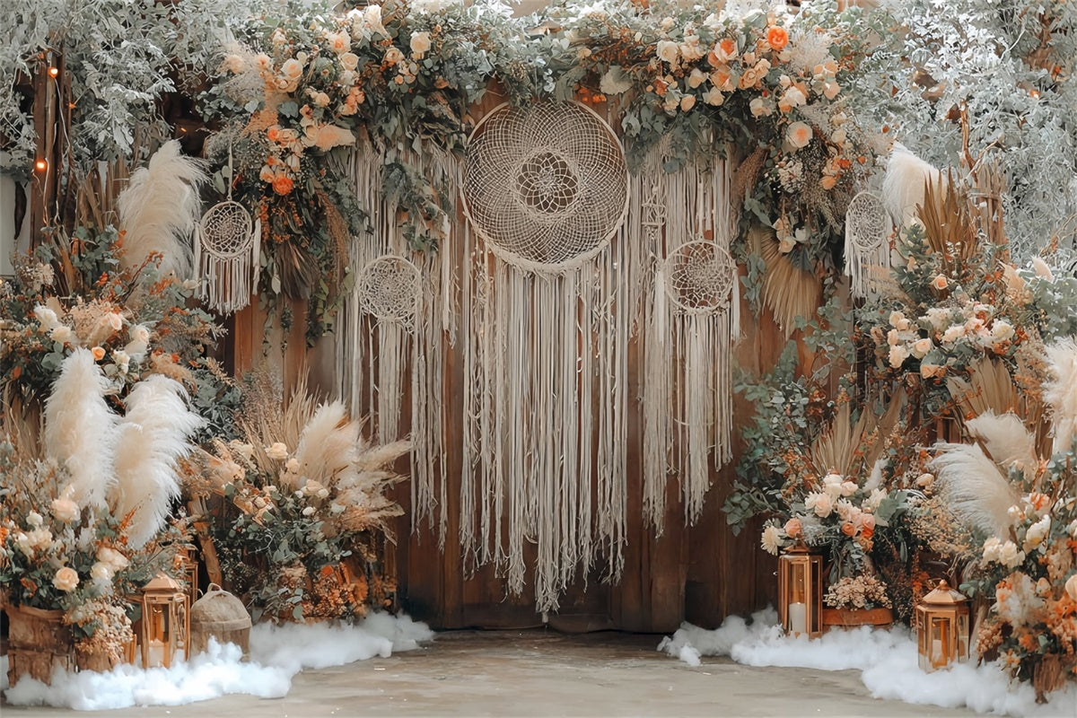 Boho Backdrops Floral Boho Dreamcatcher Backdrop UK MRR7-258