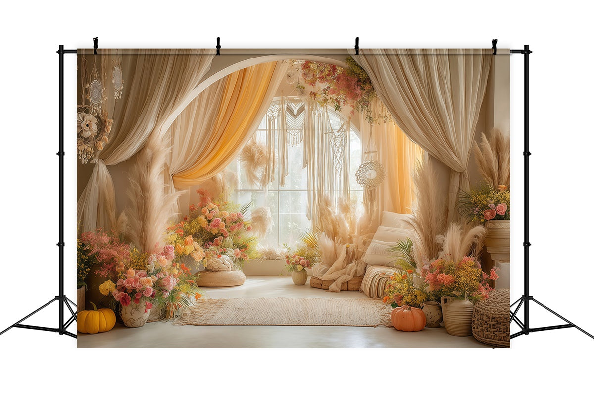 Boho Photography Backdrop Boho Cozy Room Backdrop UK MRR7-261