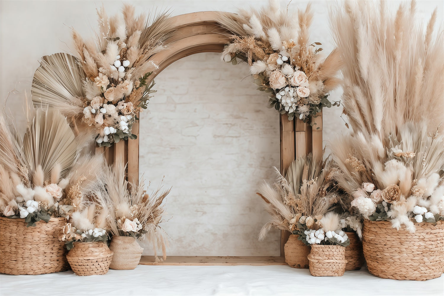 Bohemian Backdrop Rustic Bloom Elegance Backdrop UK MRR7-267