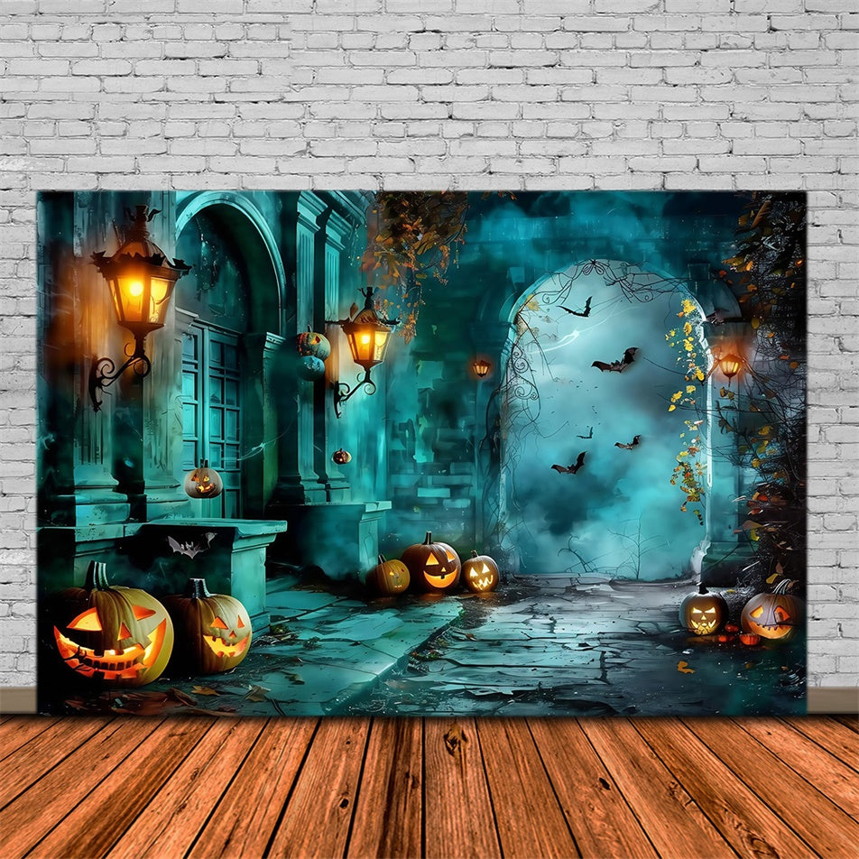 Halloween Backdrops Twilight Pumpkin Entrance Backdrop UK MRR7-27