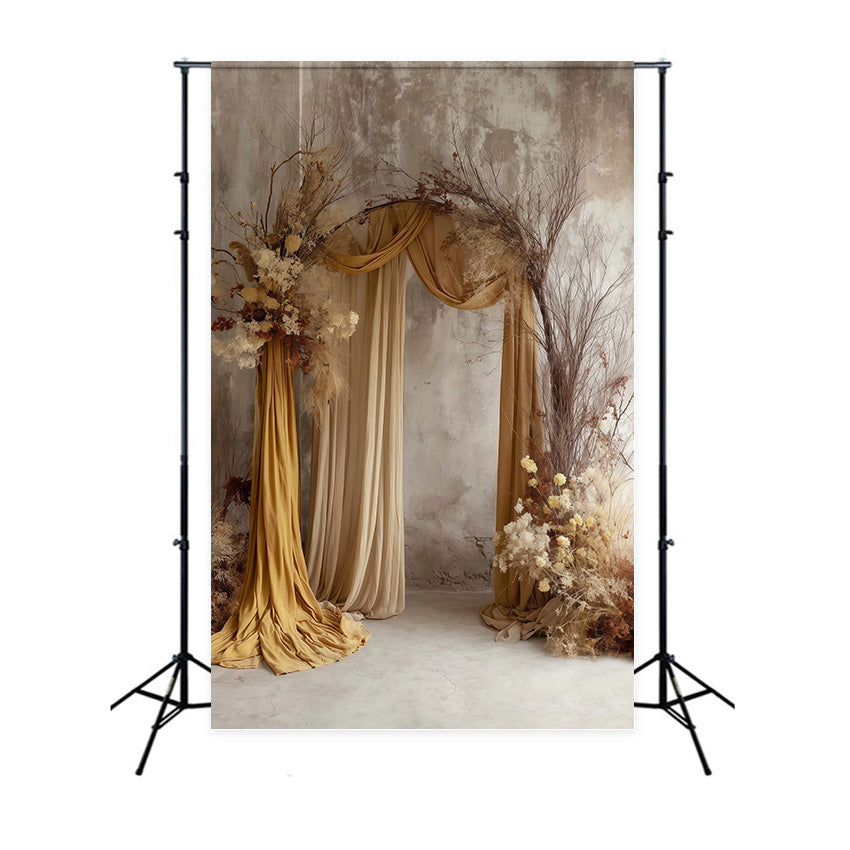 Boho Photo Backdrop Dried Bloom Elegance Backdrop UK MRR7-279
