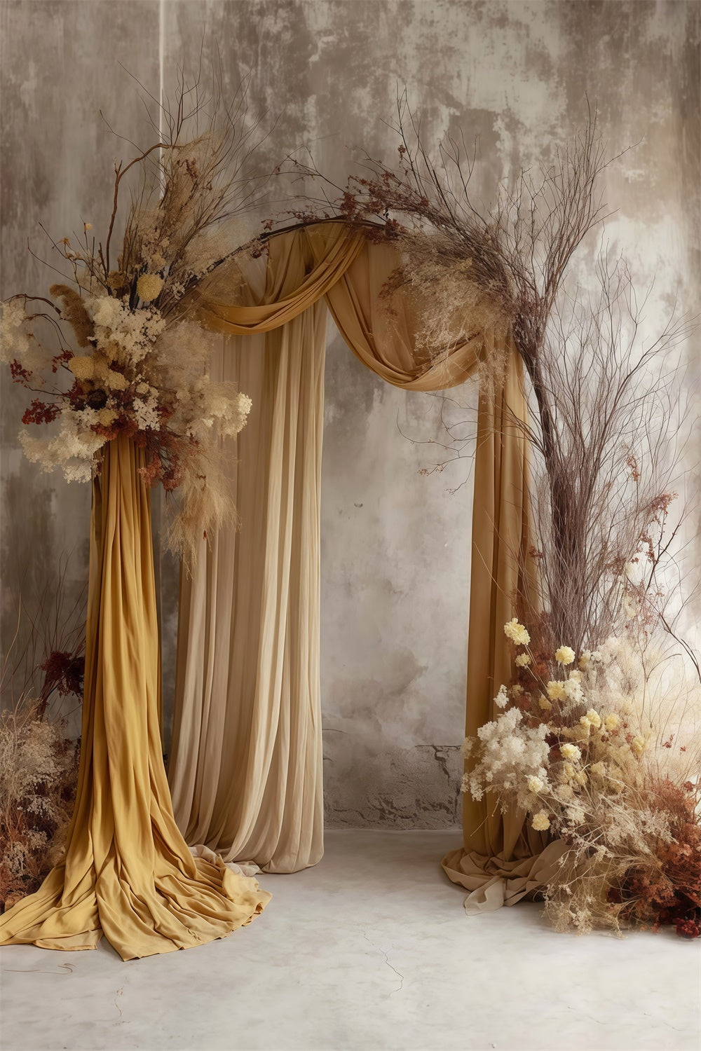 Boho Photo Backdrop Dried Bloom Elegance Backdrop UK MRR7-279