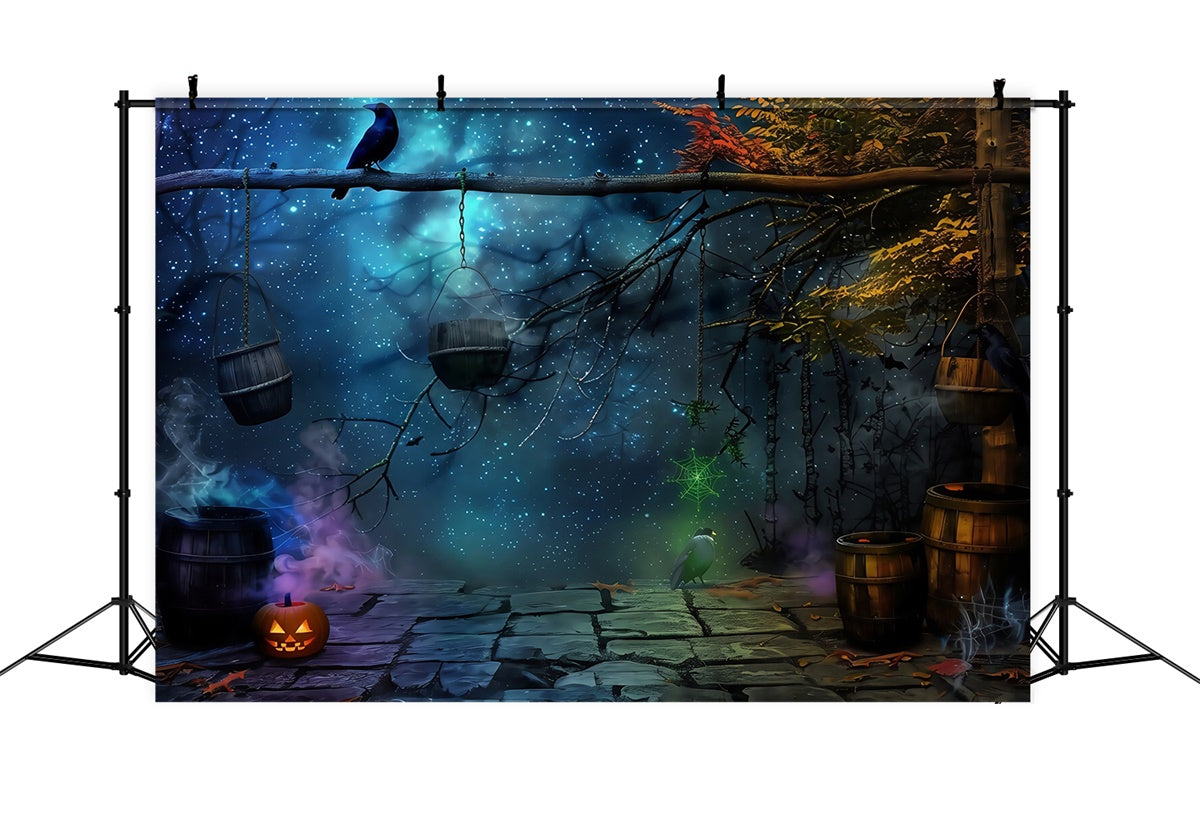 Halloween Photo Backdrop Starlit Witching Woods Backdrop UK MRR7-30