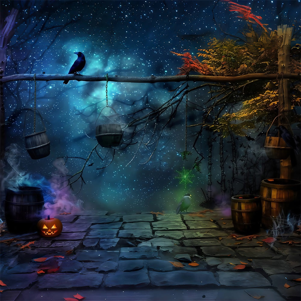 Halloween Photo Backdrop Starlit Witching Woods Backdrop UK MRR7-30
