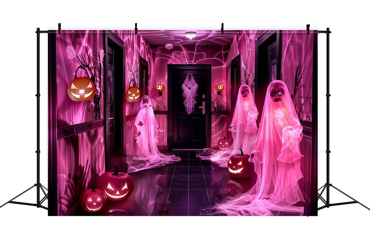Halloween Wall Backdrop Glowing Ghosts Pumpkins Backdrop UK MRR7-31