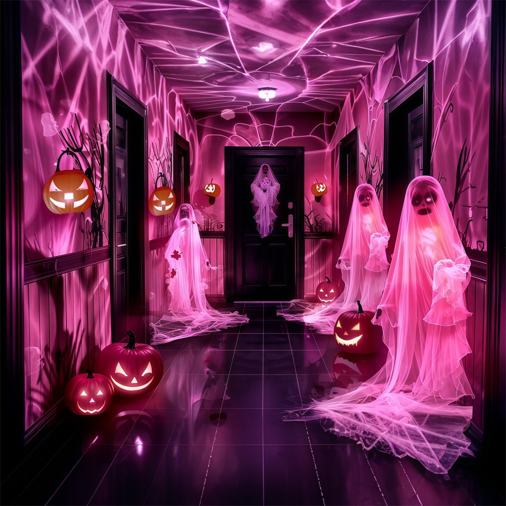 Halloween Wall Backdrop Glowing Ghosts Pumpkins Backdrop UK MRR7-31