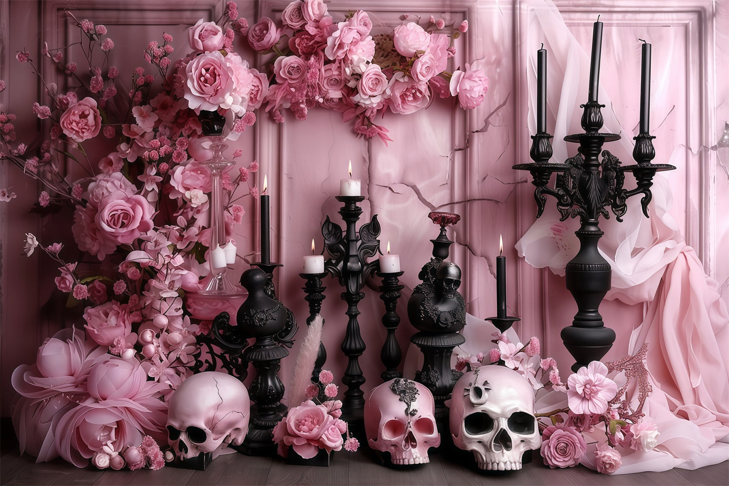 Scary Halloween Backdrops Elegant Rose Altar Backdrop UK MRR7-34