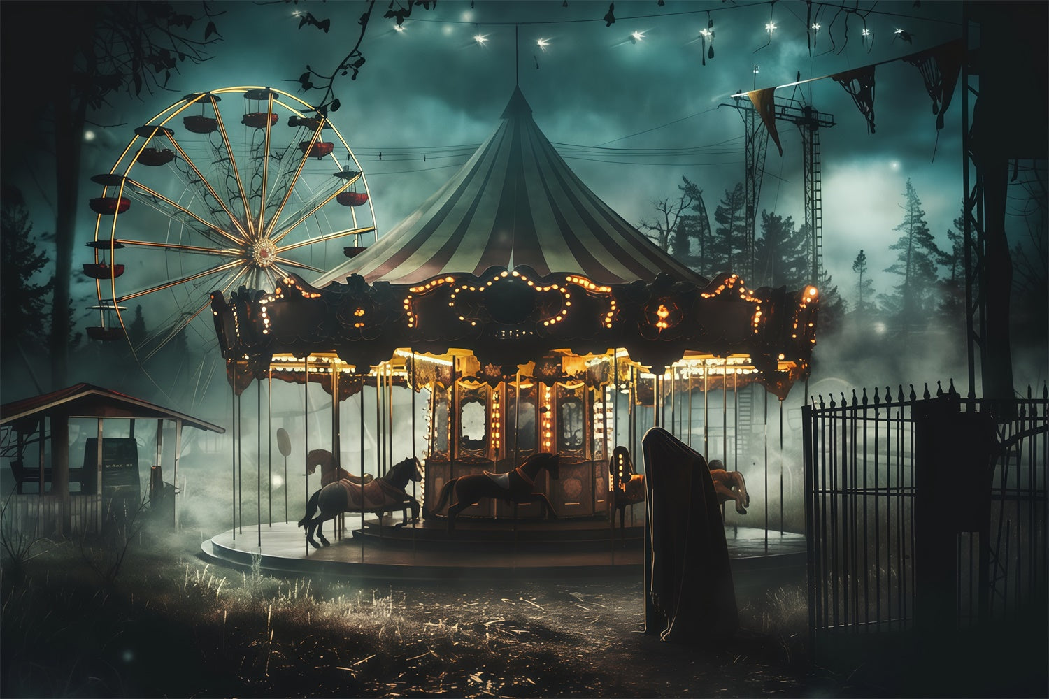 Halloween Photography Backdrop Twilight Terror Park Backdrop UK MRR7-36