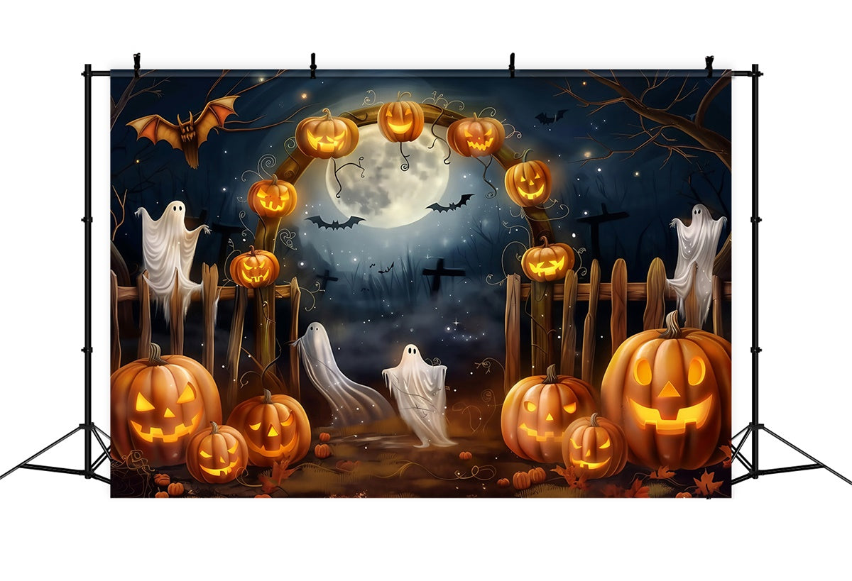 Halloween Moon Backdrop Haunted Harvest Archway Backdrop UK MRR7-37