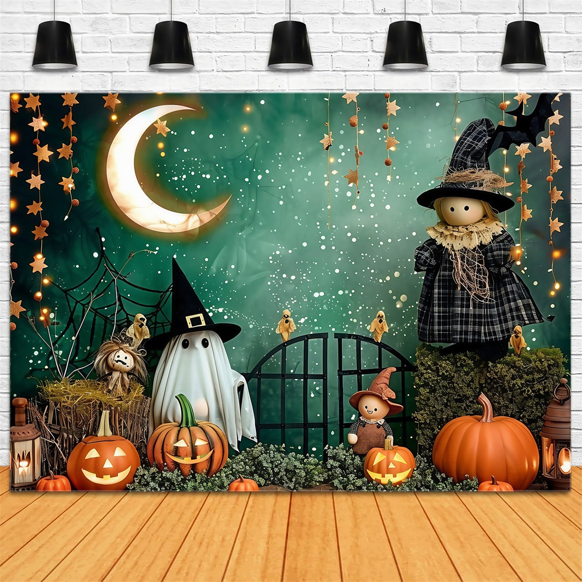 Cute Halloween Backdrop Moonlit Doll Parade Backdrop UK MRR7-40