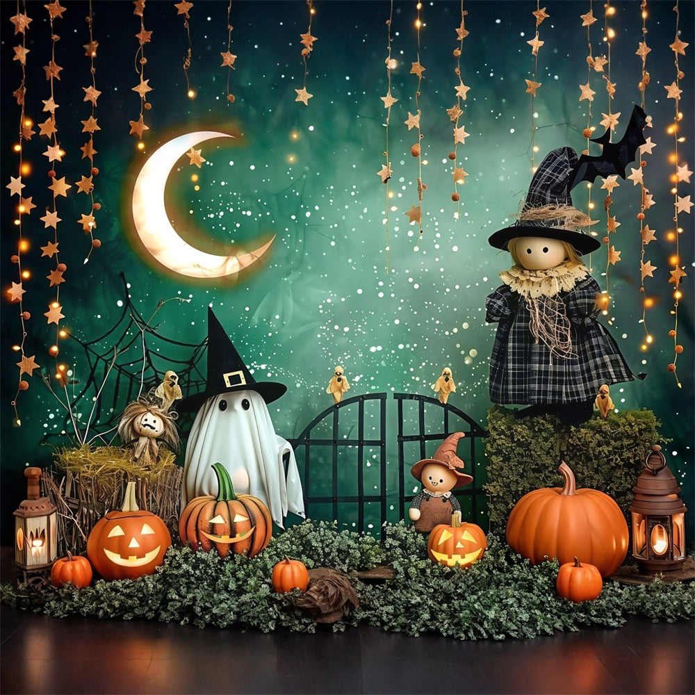 Cute Halloween Backdrop Moonlit Doll Parade Backdrop UK MRR7-40