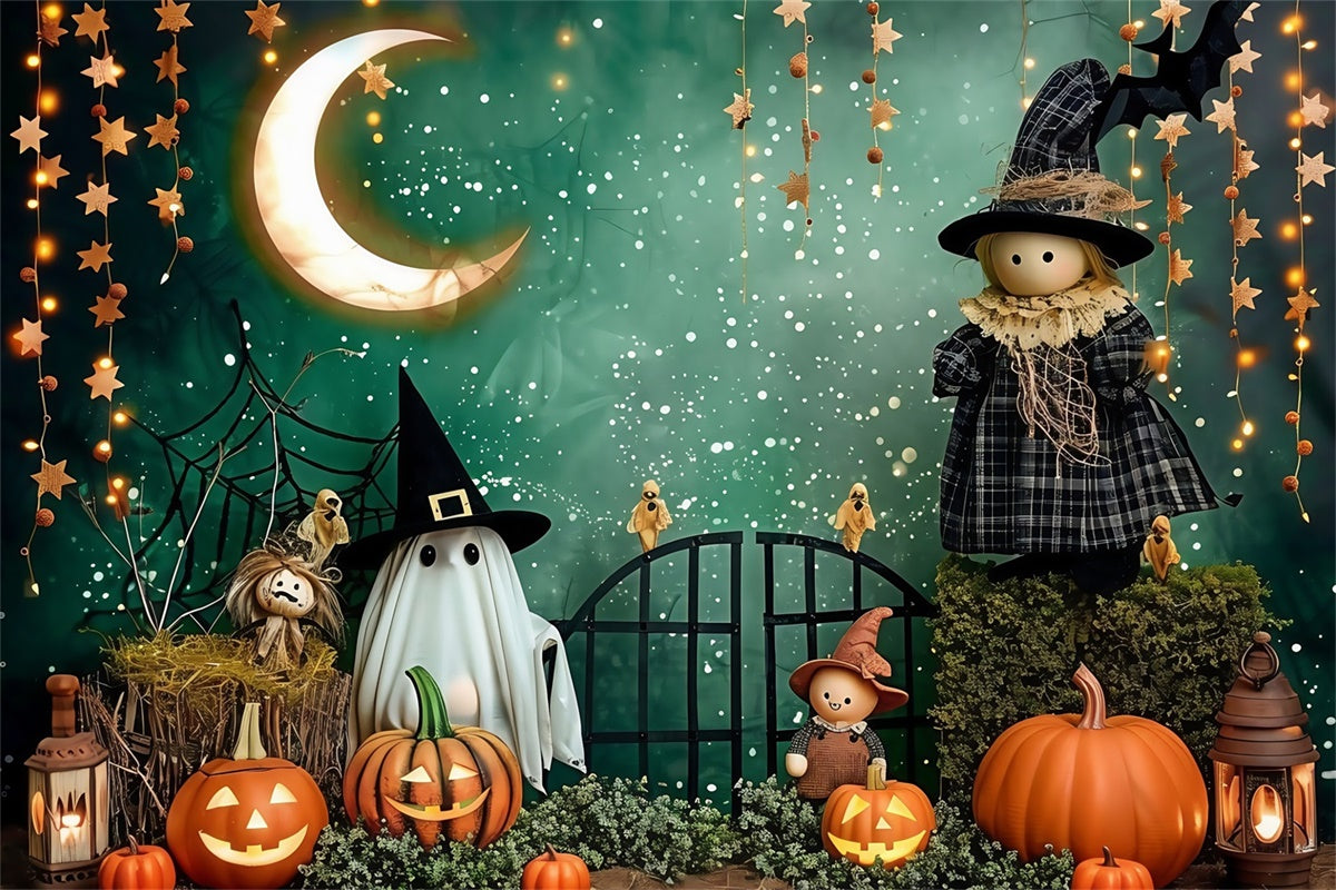 Cute Halloween Backdrop Moonlit Doll Parade Backdrop UK MRR7-40