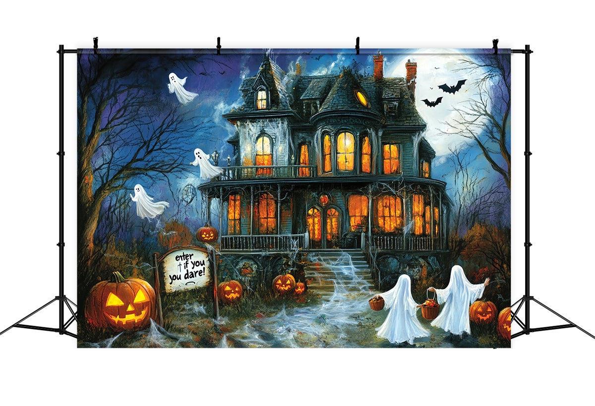 Spooky Halloween Backdrop Haunted Manor Ghosts Backdrop UK MRR7-43