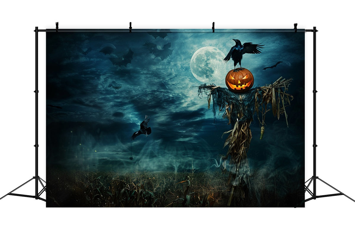 Halloween Backdrop Ideas Moonlit Harvest Horror Backdrop UK MRR7-44