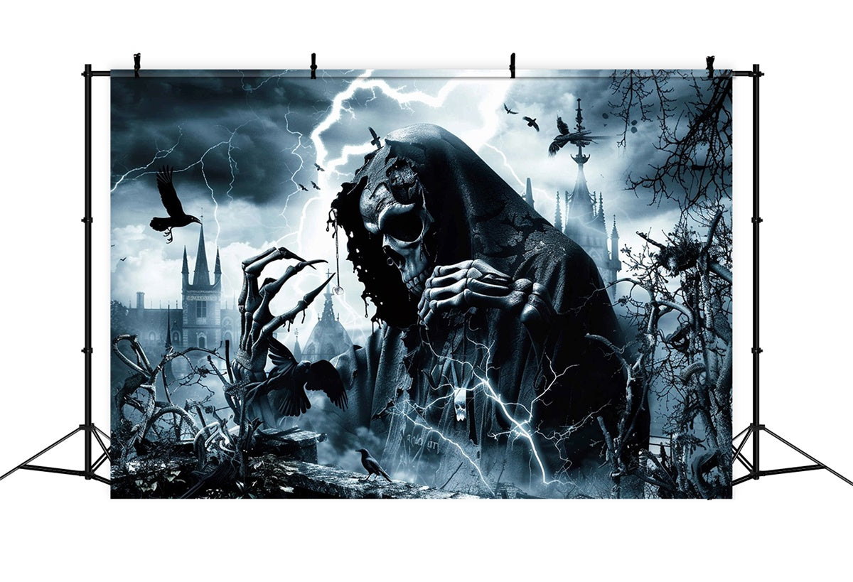 Scary Halloween Backdrop Vengeful Wraith Lightning Backdrop UK MRR7-47