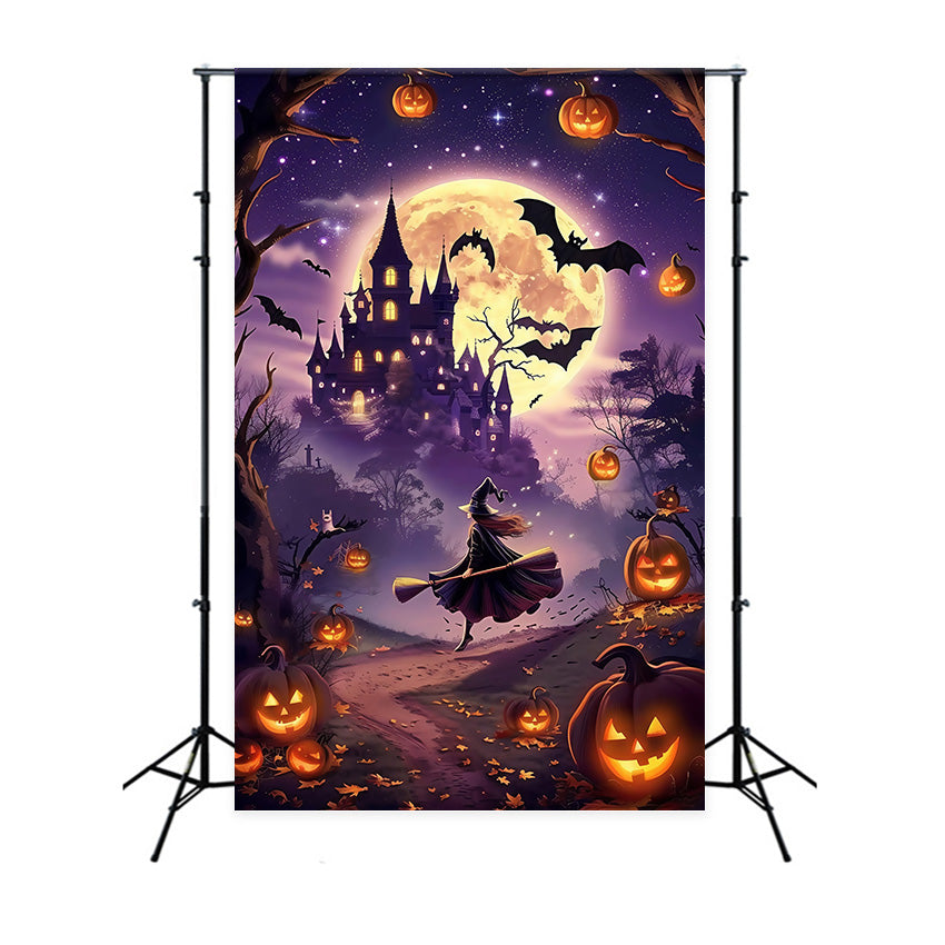 Halloween Witch Backdrop Moonlit Magic Ride Backdrop UK MRR7-51