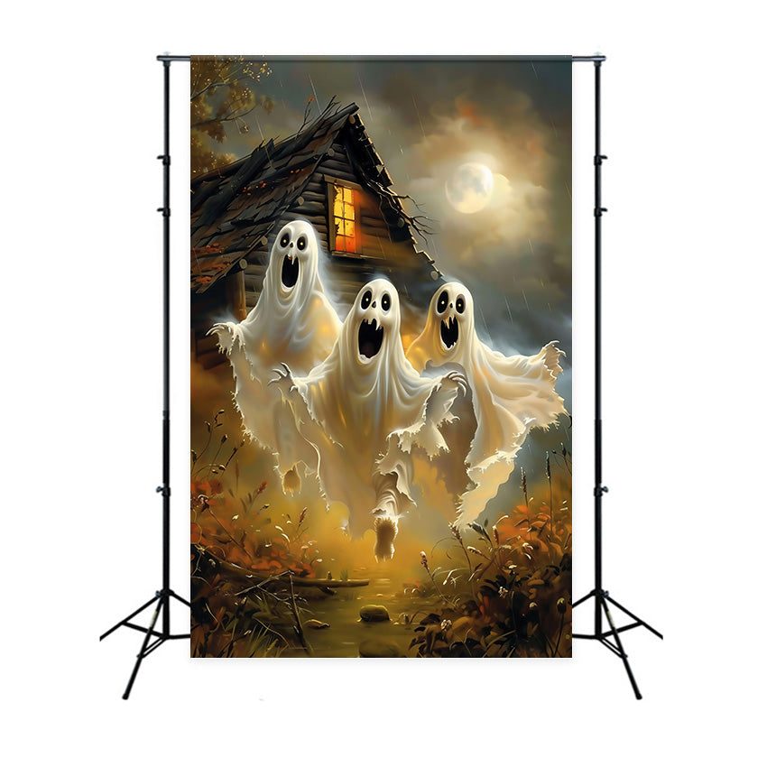 Photography Halloween Backdrop Moonlit Ghost Rush Backdrop UK MRR7-53