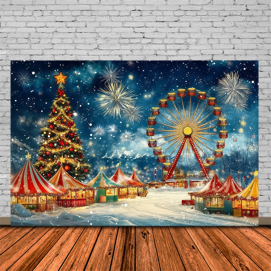 Christmas Backdrops Festive Winter Fairground Backdrop UK MRR7-58