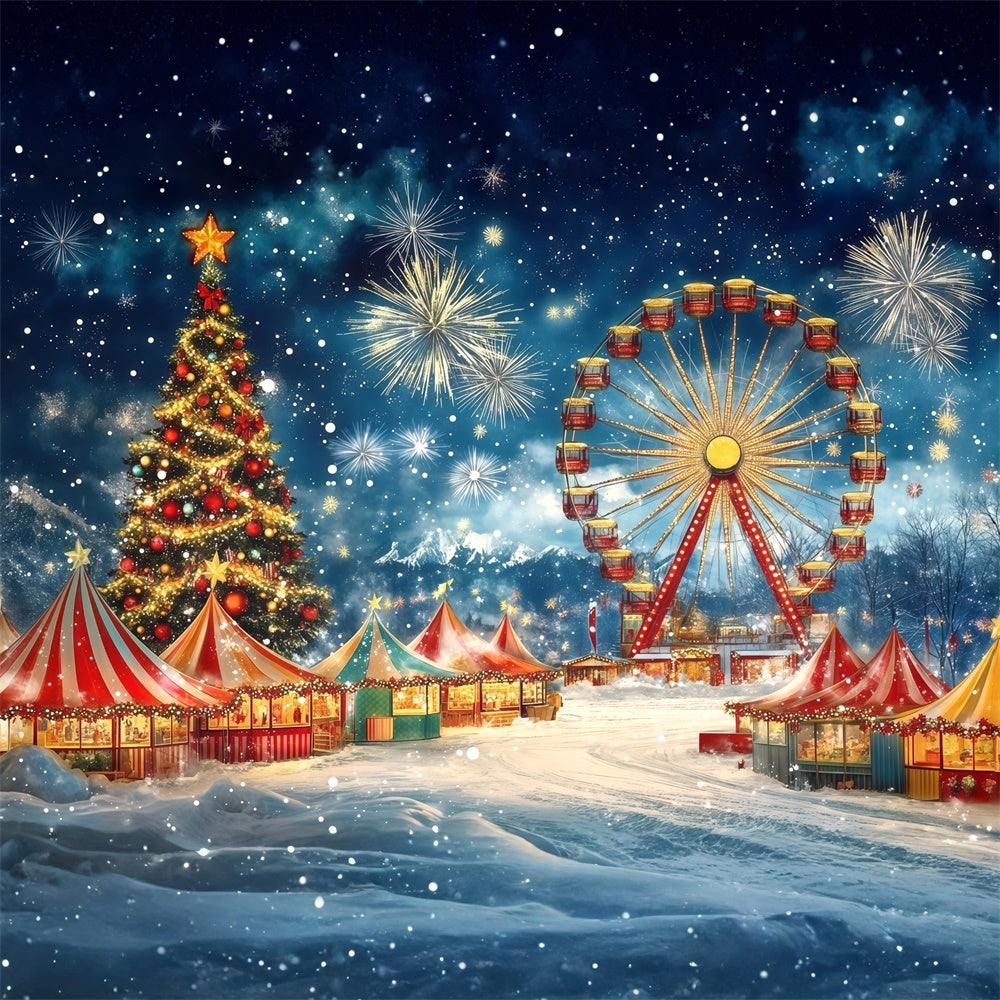 Christmas Backdrops Festive Winter Fairground Backdrop UK MRR7-58