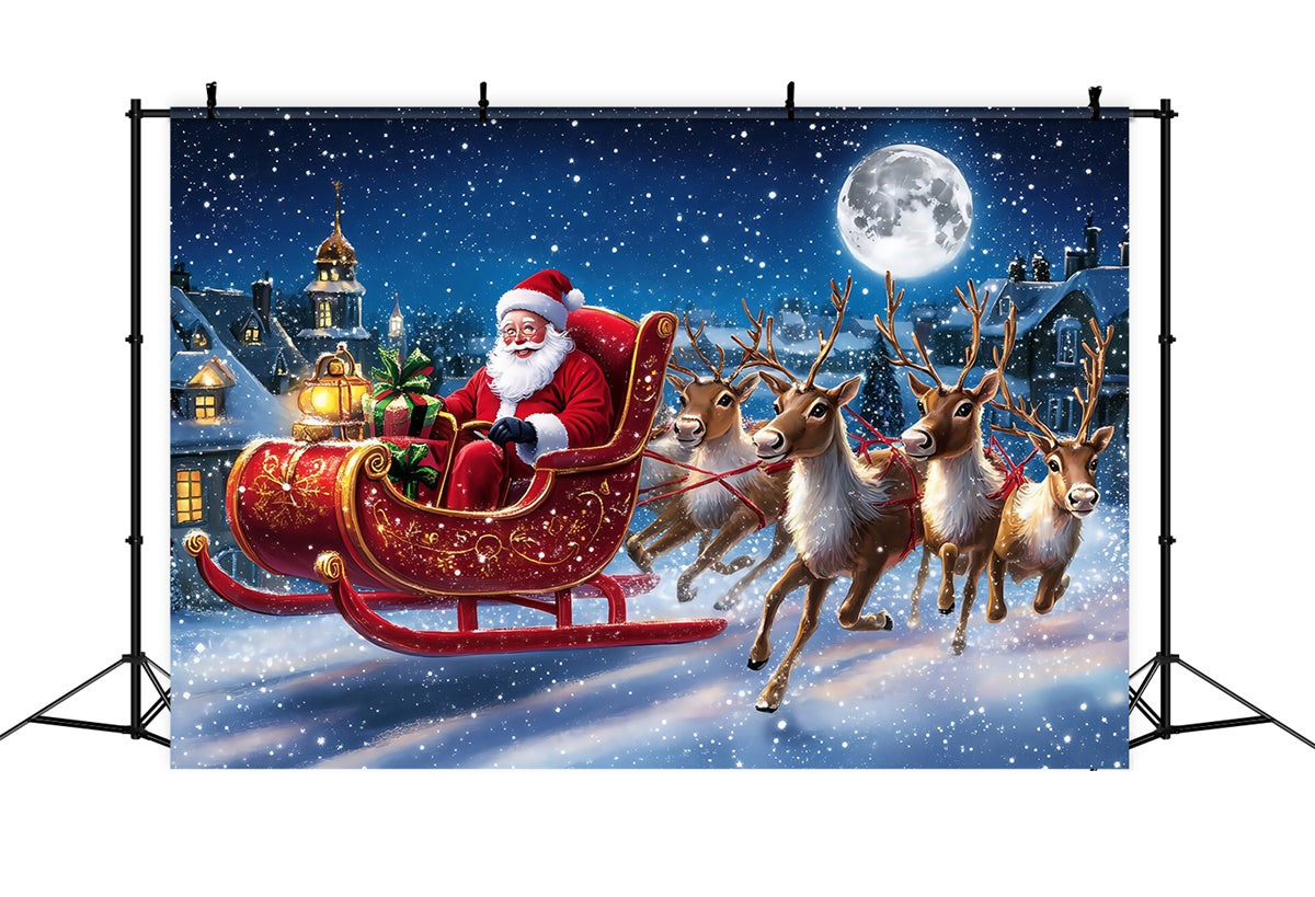 Christmas Backdrop Ideas Santa Reindeer Adventure Backdrop UK MRR7-60