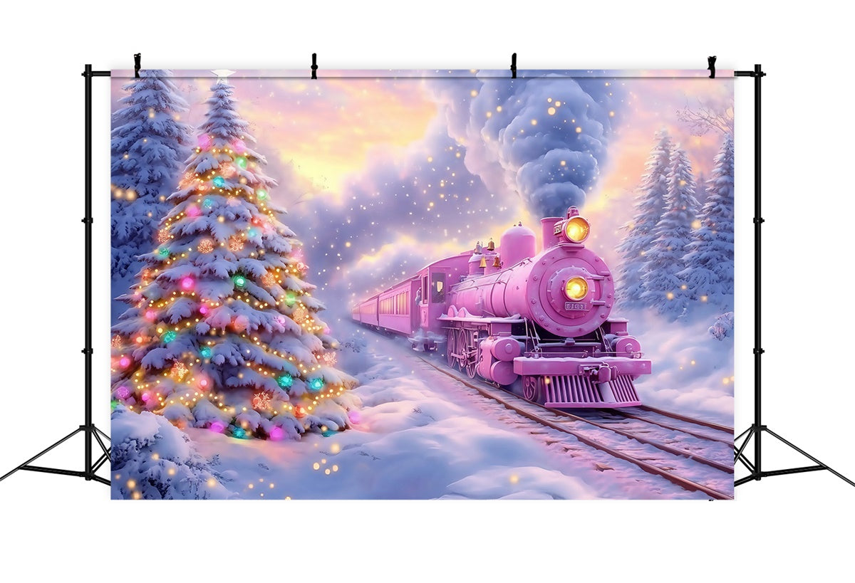 Christmas Photo Backdrops Magical Snow Journey Backdrop UK MRR7-61