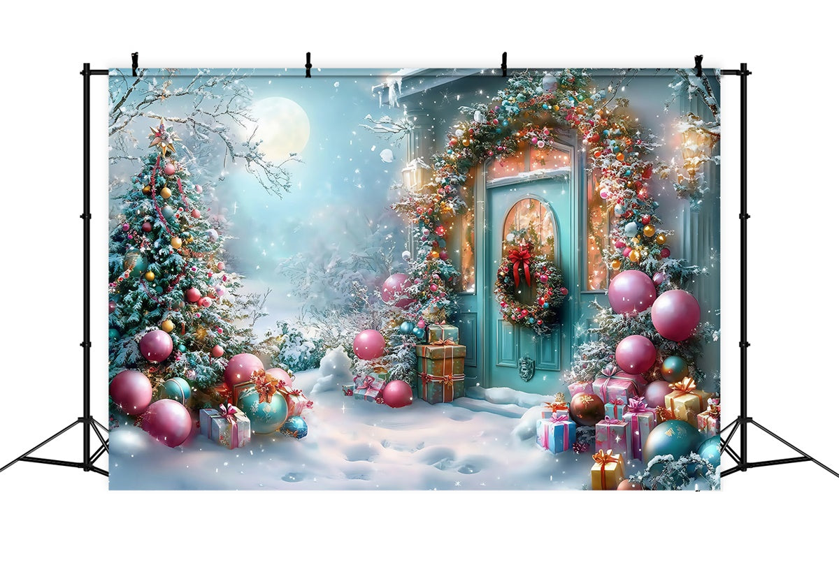 Christmas Backdrops Sparkle Christmas Porch Backdrop UK MRR7-62