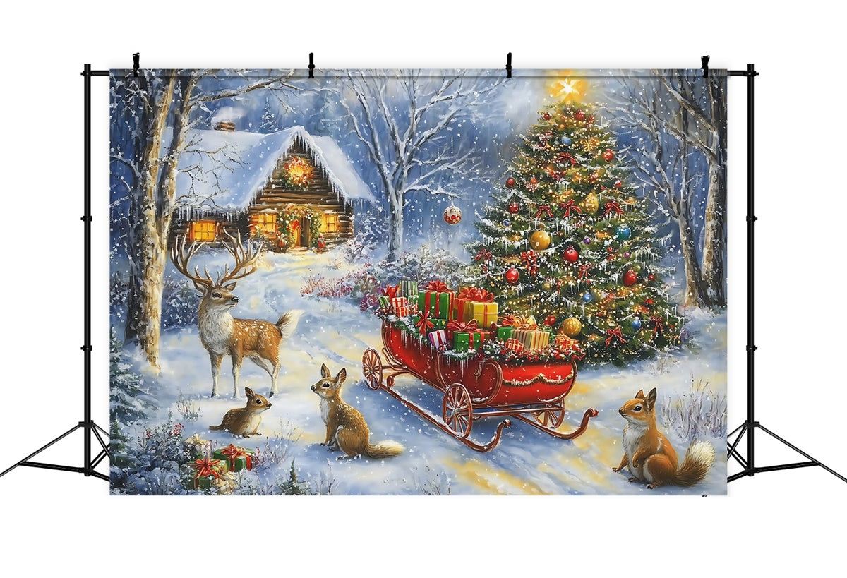 Christmas Backdrop Ideas Peaceful Winter Critter Backdrop UK MRR7-63