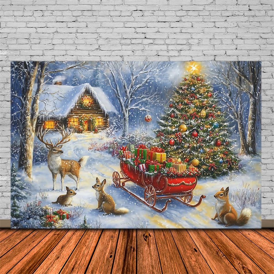 Christmas Backdrop Ideas Peaceful Winter Critter Backdrop UK MRR7-63