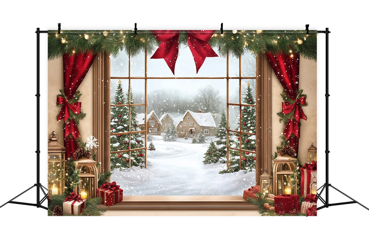 Christmas Photo Backdrop Holiday Window Magic Backdrop UK MRR7-68