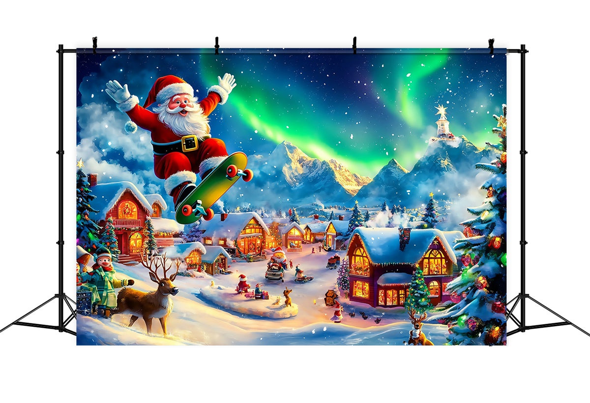 Christmas Village Backdrop Santa Winter Joy Backdrop UK MRR7-71