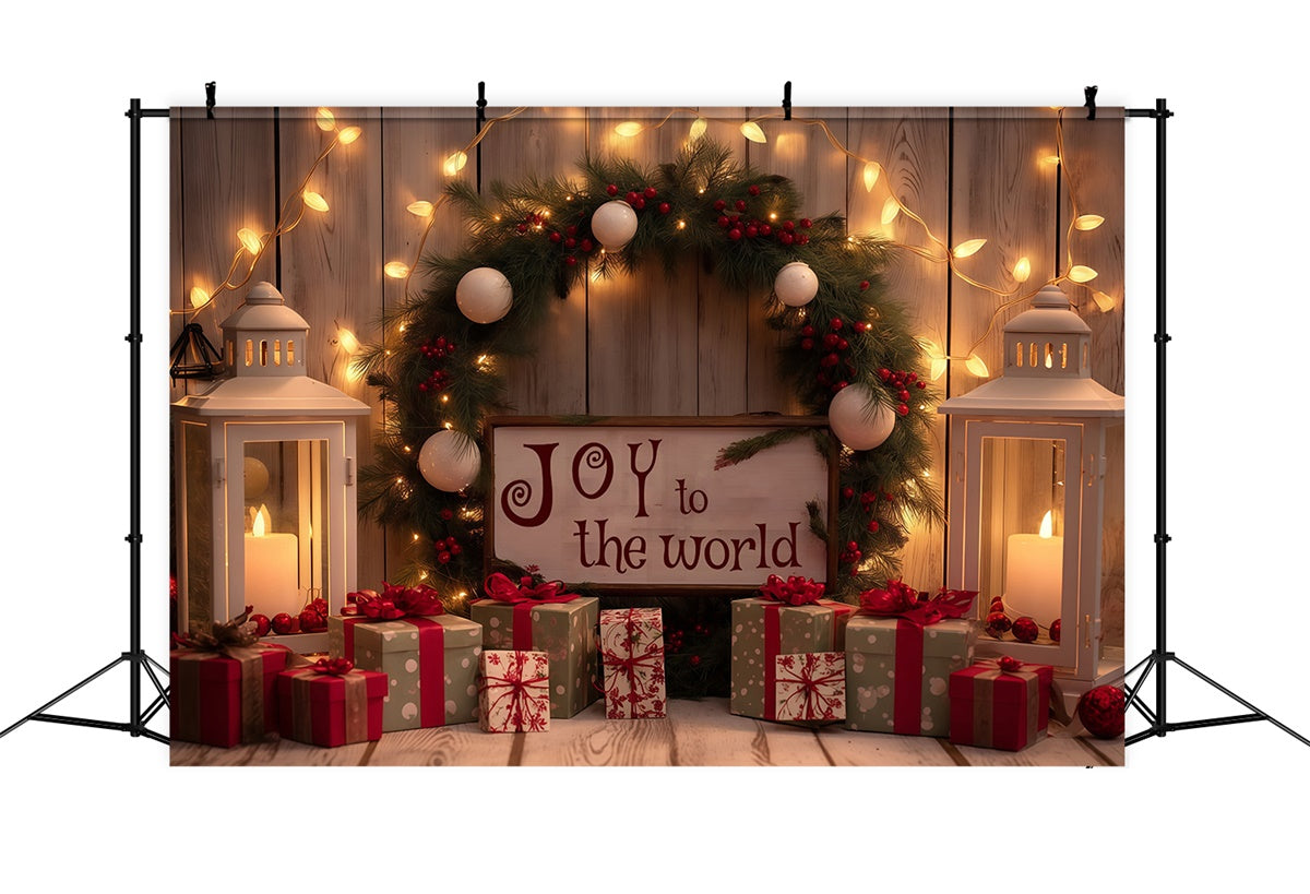 Xmas Backdrops Candle Light Pine Garland Backdrop UK MRR7-77