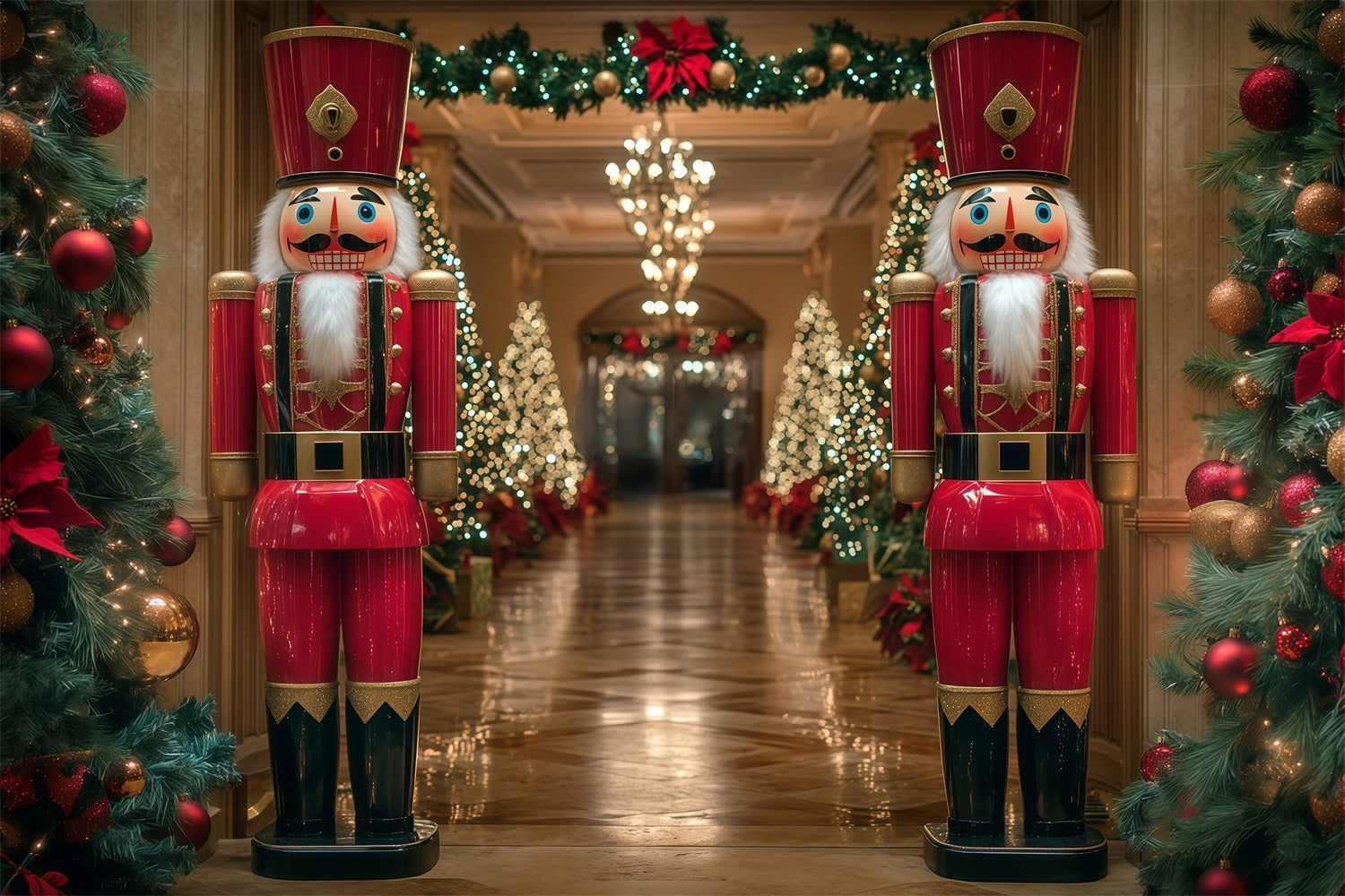 Christmas Backdrop Classic Nutcracker Hallway Backdrop UK MRR7-83