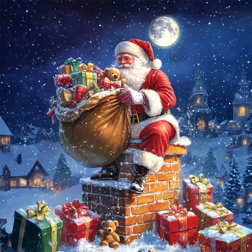 Christmas Backdrop Magical Midnight Santa Backdrop UK MRR7-89