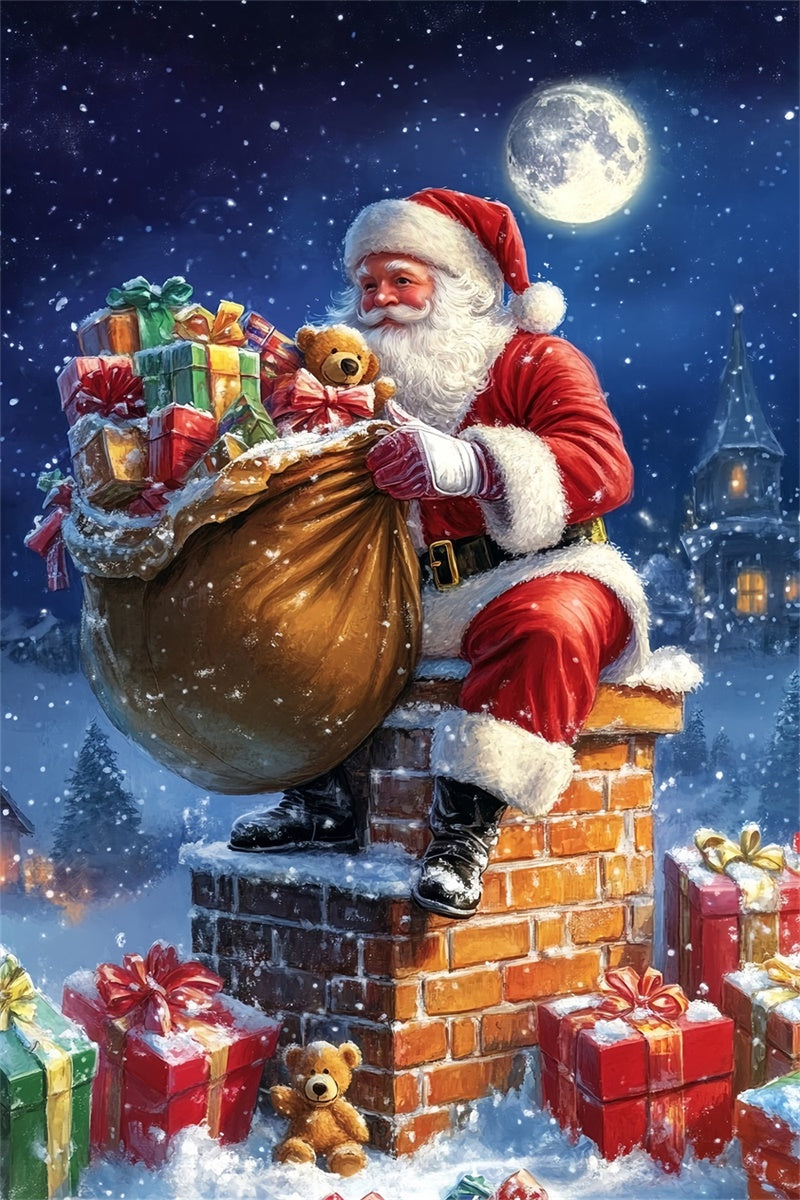 Christmas Backdrop Magical Midnight Santa Backdrop UK MRR7-89